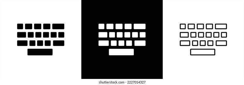 Symbol der Tastatur. Symbol der Tastatur. Tastaturzeichen. Keyboard-Symbol für Anwendungen, Mobiltelefone und Websites. Vektorgrafik