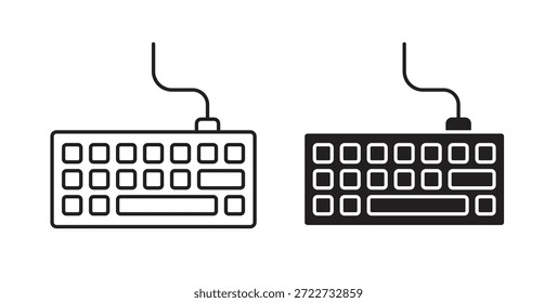 Símbolo de ícone de teclado. Vetor EPS 10. ícone de linha e glifo