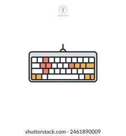 Ilustración vectorial de iconos de teclado aislada sobre fondo blanco