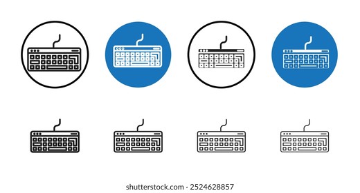 Keyboard icon Thin line art collection