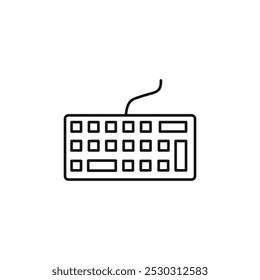 Keyboard icon Thin line art isolated