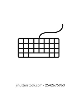 Icono de teclado Arte de línea delgada aislado