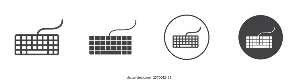 Keyboard icon Thin line art isolated