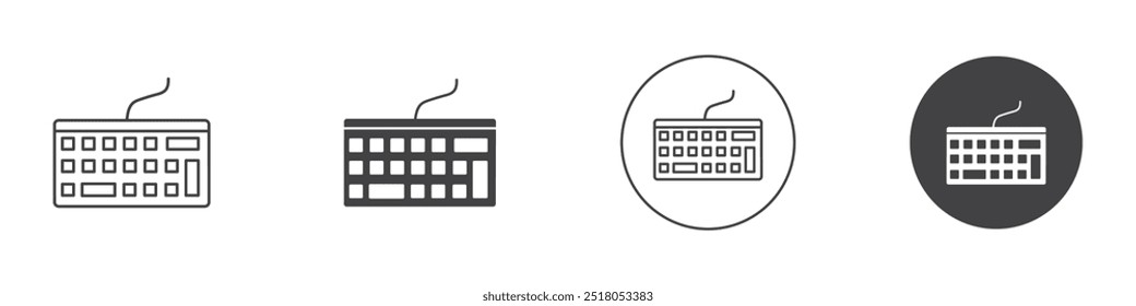 Ilustração de linha fina do ícone de teclado