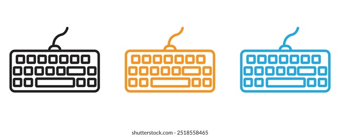 Icono de teclado Conjunto de ilustración de línea delgada