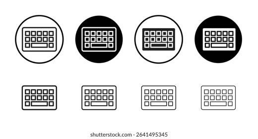 Keyboard icon Thin line illustration set vector