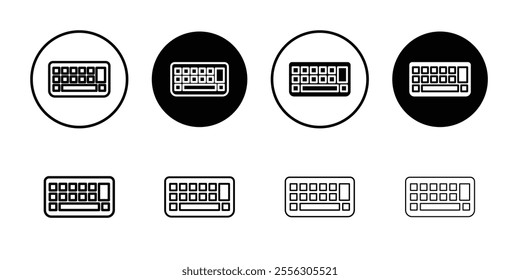 Keyboard icon Thin line vector illustration set