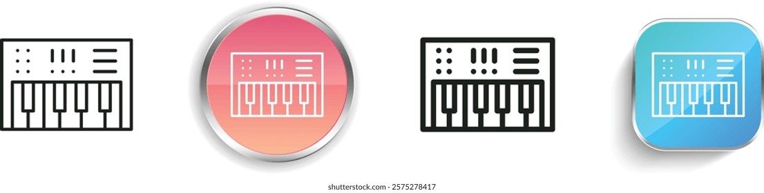 keyboard icon. Thin Linear, Regular and Button Style Design Isolated On White Background