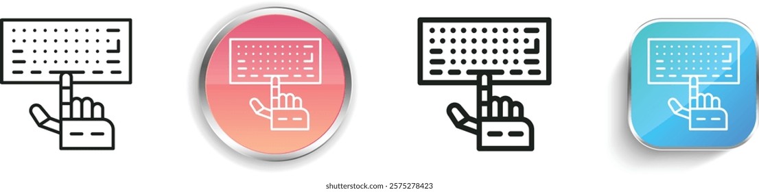 keyboard icon. Thin Linear, Regular and Button Style Design Isolated On White Background