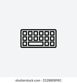 Icono de teclado en tres tamaños de trazo de línea diferentes.