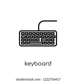keyboard icon. Trendy modern flat linear vector keyboard icon on white background from thin line Electronic devices collection, outline vector illustration