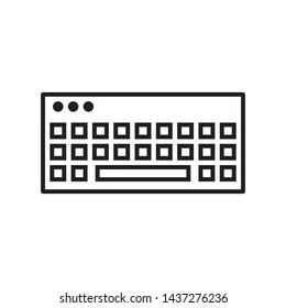 Keyboard icon in trendy outline style design. Vector graphic illustration. Suitable for website design, logo, app, and ui. Editable vector stroke. EPS 10.
