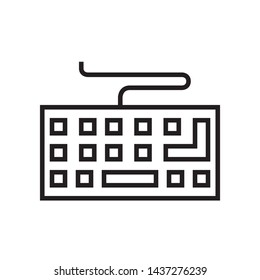 Keyboard icon in trendy outline style design. Vector graphic illustration. Suitable for website design, logo, app, and ui. Editable vector stroke. EPS 10.