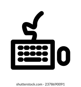 Keyboard Icon Vector. Black Illustration Isolated On White Background. EPS10