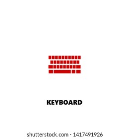 keyboard icon. keyboard vector design. sign design. red color
