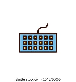 Keyboard Icon Vector Illustration in Filled Style for Any Purpose