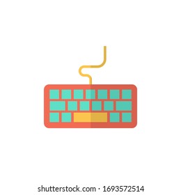 icono de teclado ilustración vectorial diseño de estilo plano. aislado sobre fondo blanco