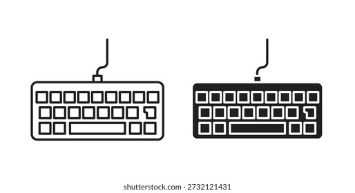 Tastatursymbol. Vektorgrafik, flach und Strich