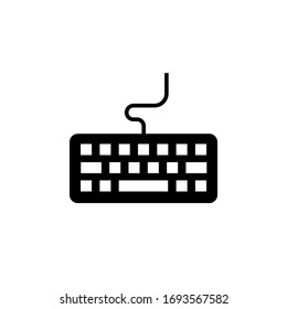 keyboard icon vector illustration glyph style design. isolated on white background