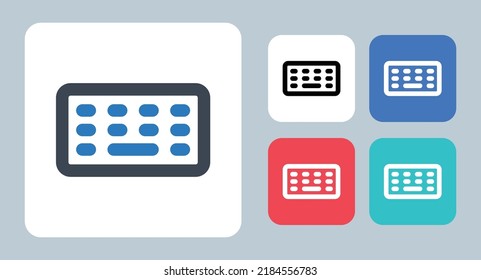 Icono de teclado - ilustración vectorial. Teclado, teclado, entrada, tipo, tipo, hardware, equipo, línea, contorno, plano, iconos.