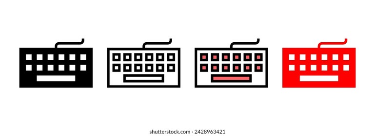 Ilustración vectorial de icono de teclado. símbolo y signo de teclado