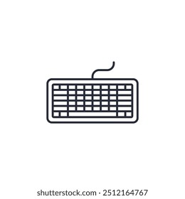 Ilustración vectorial del icono del teclado. Símbolo del teclado aislado en el fondo blanco