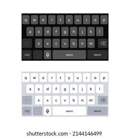 Keyboard icon vector illustration. White and black keyboard. The keyboard has no numbers and symbols.