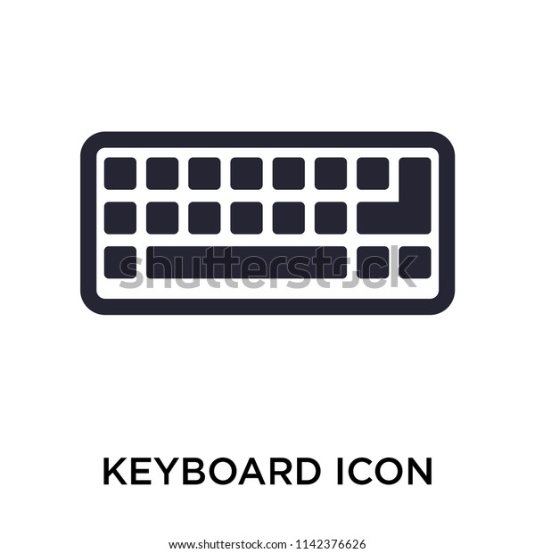 ウェブおよびモバイルアプリデザイン用の白い背景にキーボードアイコンベクター画像 キーボードロゴコンセプト のベクター画像素材 ロイヤリティフリー