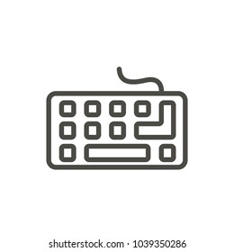 Keyboard icon vector. Line pc input symbol. Trendy flat outline ui sign design. Thin linear graphic pictogram for web site, mobile application. Logo illustration. Eps10.