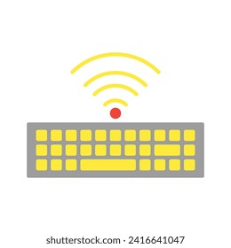 Keyboard icon vector or logo illustration flat color style 