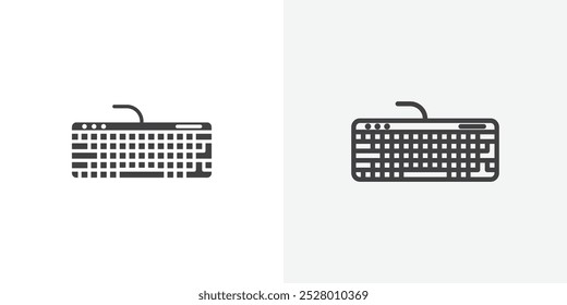 Icono de Vector del teclado en color blanco y negro.