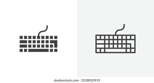 Keyboard icon vector icon set in black and white color.
