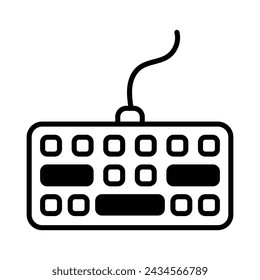 Keyboard icon vector stock illustration.