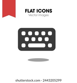 Keyboard icon vector, style flat
