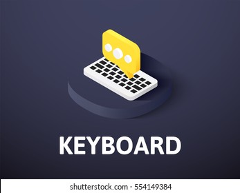 Keyboard icon, vector symbol in flat isometric style isolated on color background