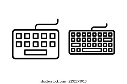 Keyboard-Icon-Vektorgrafik für Web- und Mobile-App. Tastaturzeichen und -zeichen