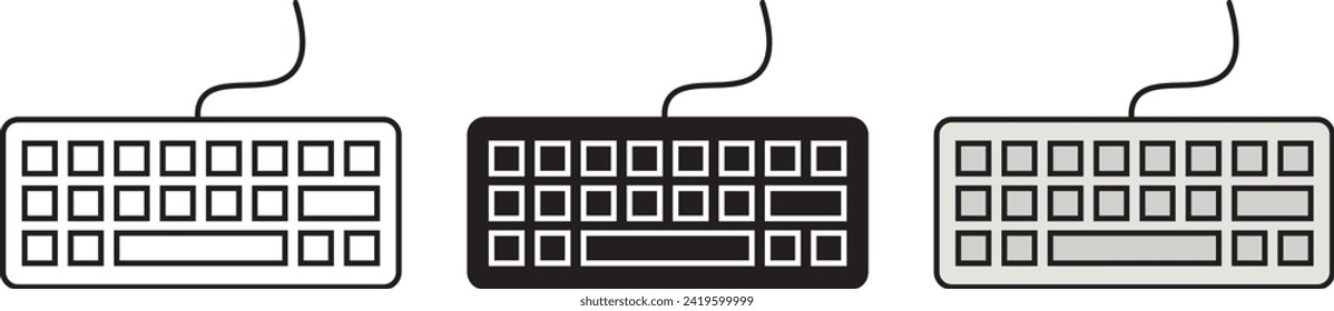 Keyboard icon vector for web and mobile app. Keyboard icon lined, isolated and colored style. Vector illustration