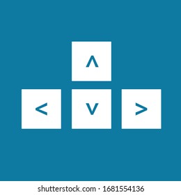 Keyboard icon. For websites and apps. Image on blue background. Flat line vector illustration. EPS 10