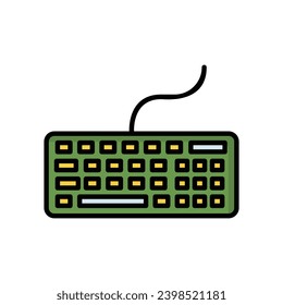 icono de teclado con ilustración de material vectorial de fondo blanco