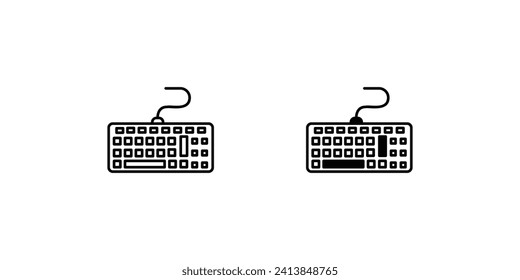 keyboard icon with white background vector stock illustration