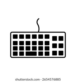 keyboard icon with white background vector stock illustration