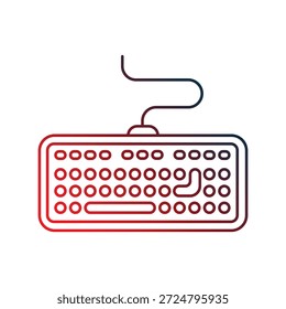 Icono de teclado con fondo blanco Vector Ilustración de stock