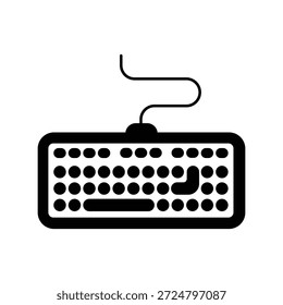 Icono de teclado con fondo blanco Vector Ilustración de stock

