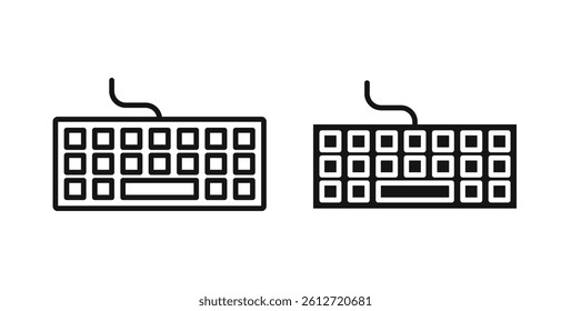 Keyboard icons in black fill and line style