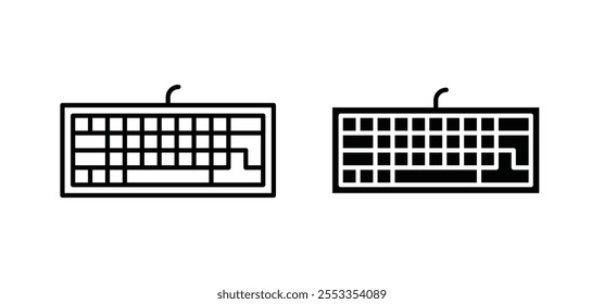 Iconos del teclado en estilo relleno y delineado negro