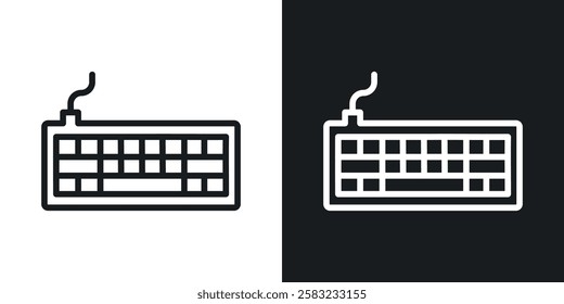 Keyboard icons in black and white liner strokes for web design.