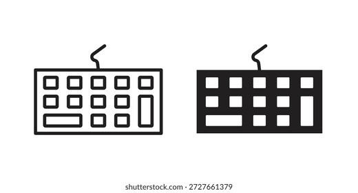 Coleção de ícones do teclado. Ícones finos lineares e planos pretos