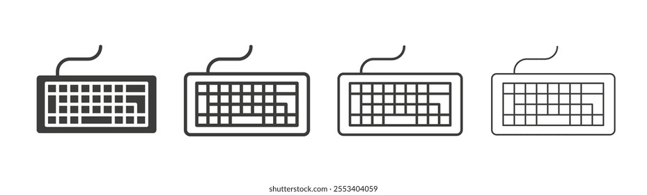 Keyboard icons collection. vector set in black color