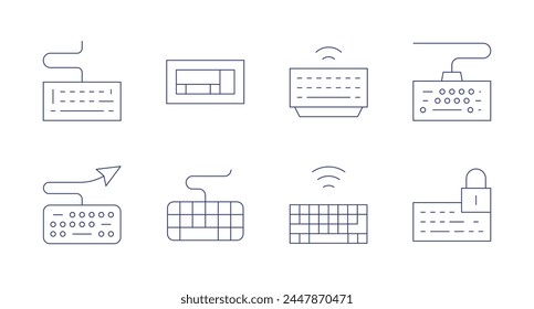 Keyboard icons. Editable stroke. Containing publishing, keyboard.