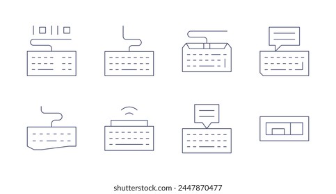 Keyboard icons. Editable stroke. Containing keyboard, wirelesskeyboard.